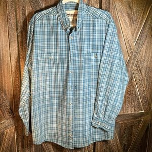 Men’s Wrangler Blue sz L button down shirt